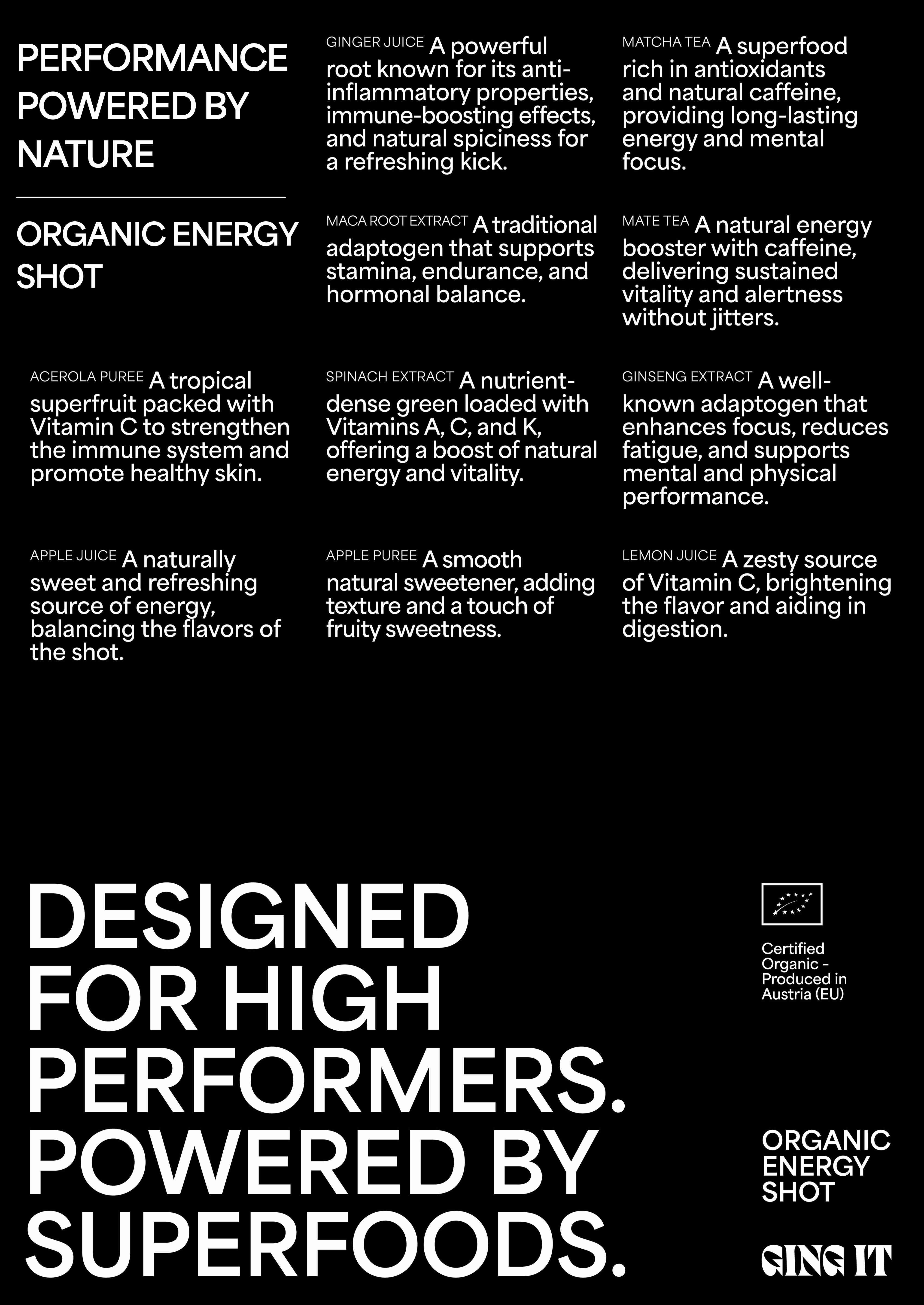 Green Energy Shot mit natürlichem Koffein 60ml | 12 Shots