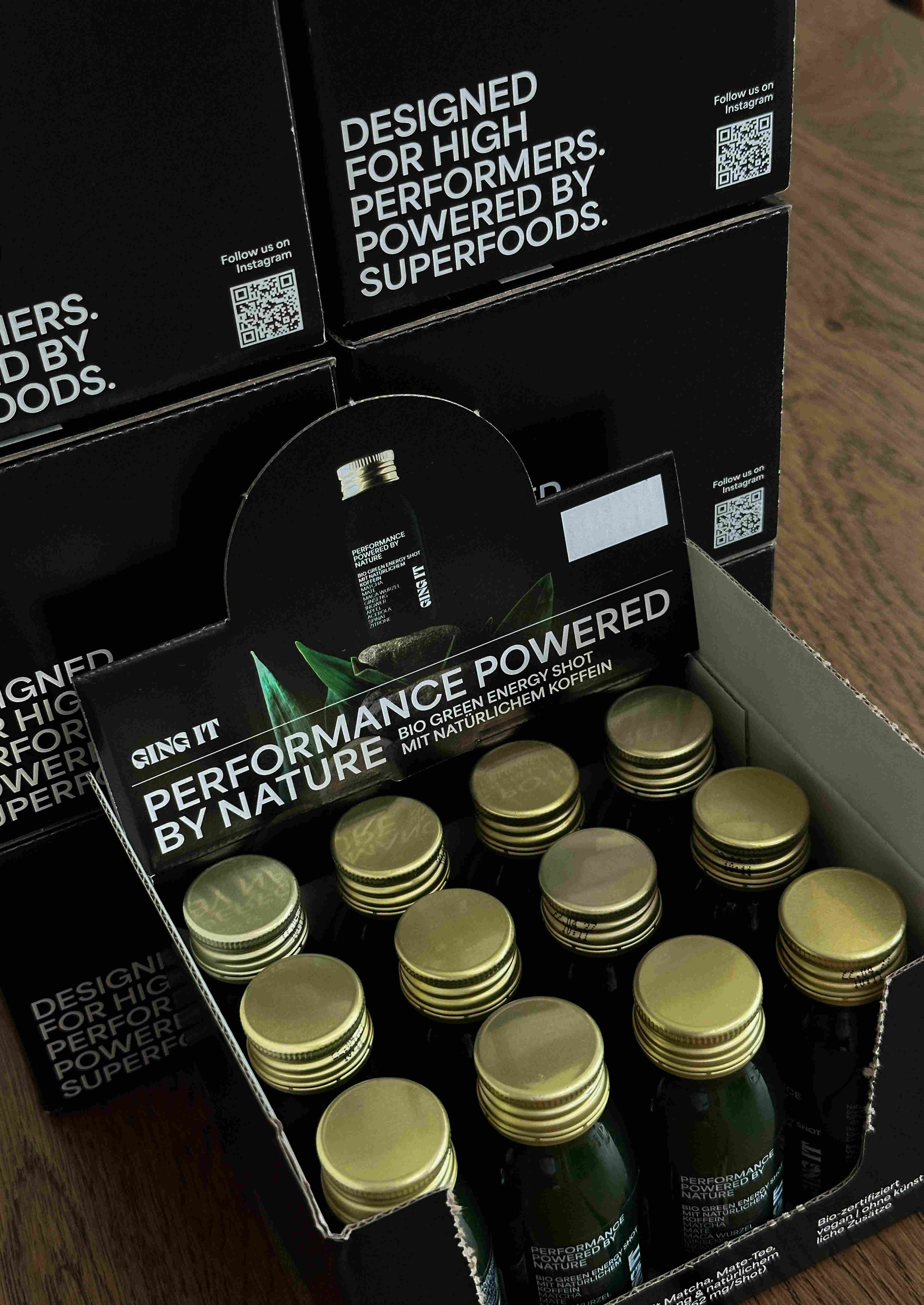 Green Energy Shot mit natürlichem Koffein 60ml | 12 Shots